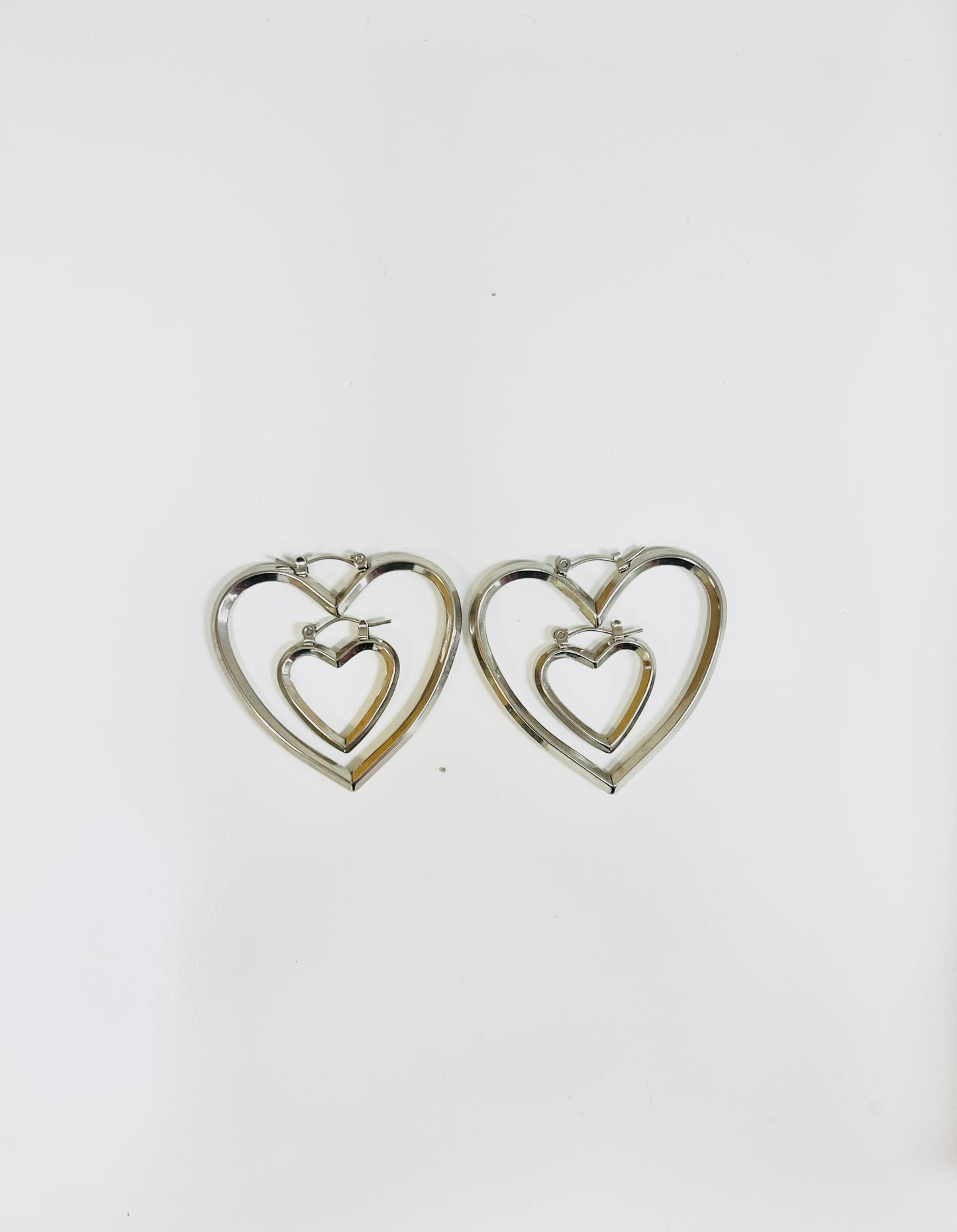 Double Heart Hoops by Yomi Styling