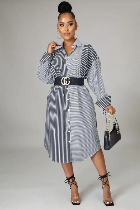 Back to Business Shirt Dress by Liza and Grace