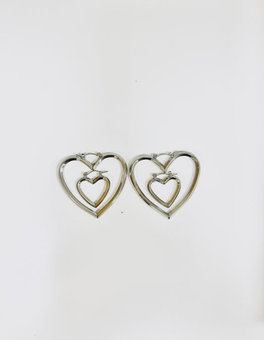 Double Heart Hoops by Yomi Styling